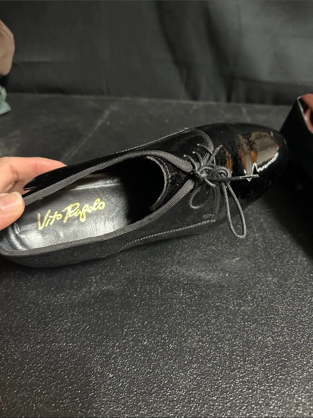 Vito Rufolo Classic Black Patent Leather Men's Dress Oxfords 8.5